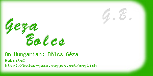 geza bolcs business card